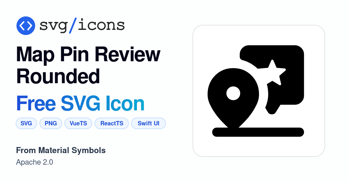 Map-pin-review-rounded SVG Icon - Free Map-pin-review-rounded PNG & SVG ...