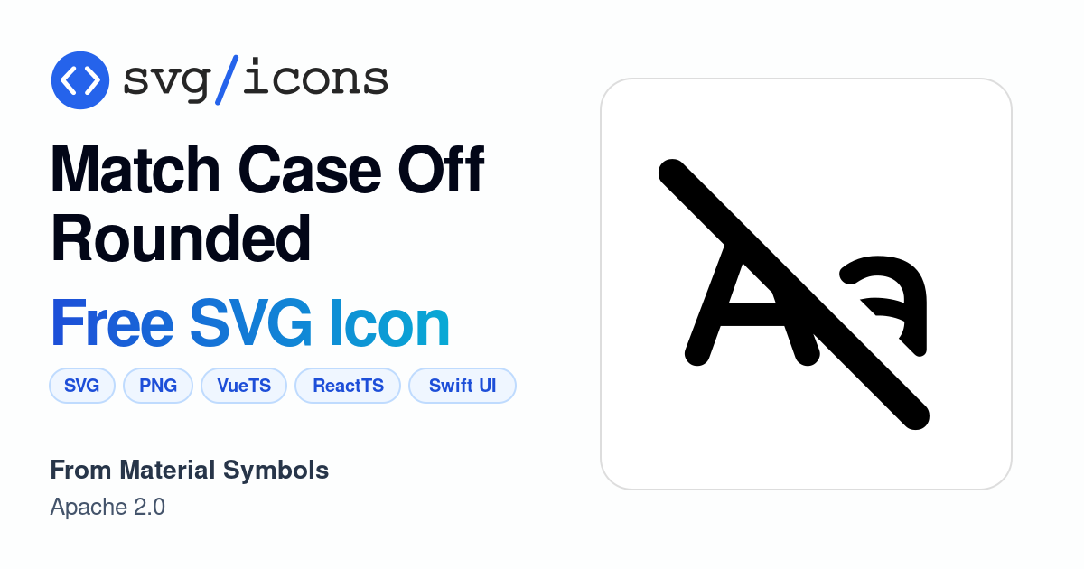 Match-case-off-rounded SVG Icon - Free Match-case-off-rounded PNG & SVG ...