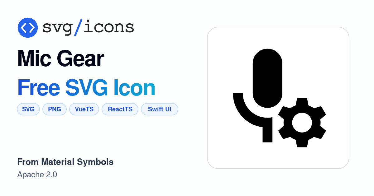 Mic-gear SVG Icon - Free Mic-gear PNG & SVG Download