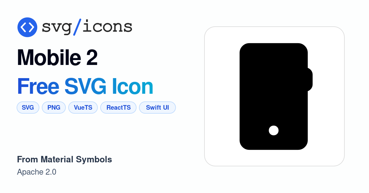 Mobile-2 SVG Icon - Free Mobile-2 PNG & SVG Download