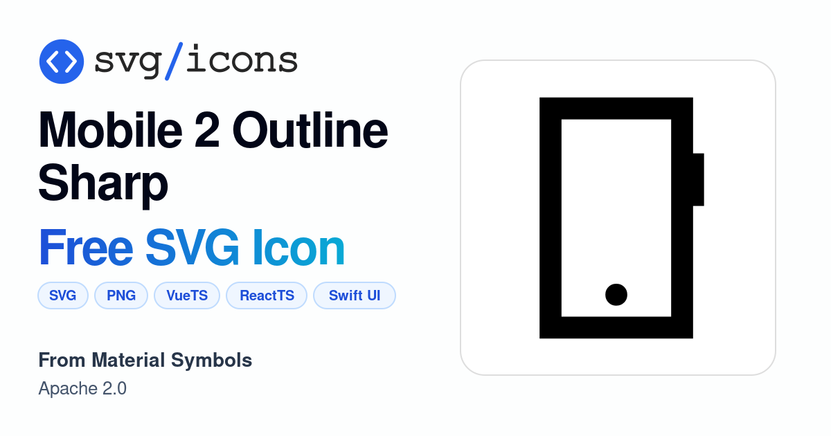 Mobile-2-outline-sharp SVG Icon - Free Mobile-2-outline-sharp PNG & SVG ...