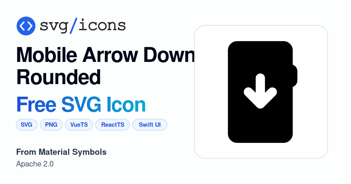 Mobile-arrow-down-rounded SVG Icon - Free Mobile-arrow-down-rounded PNG ...