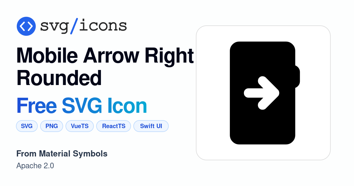 Mobile-arrow-right-rounded SVG Icon - Free Mobile-arrow-right-rounded ...