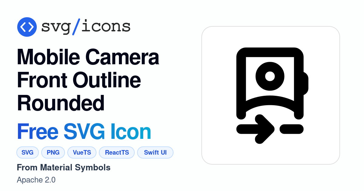 Mobile-camera-front-outline-rounded SVG Icon - Free Mobile-camera-front ...
