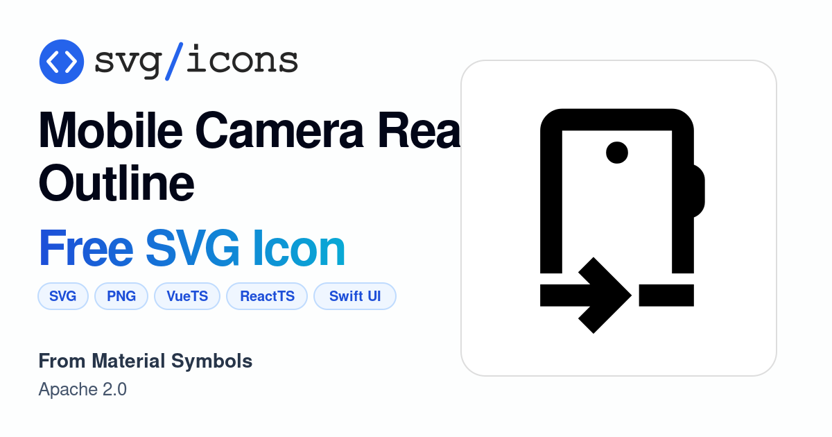 Mobile-camera-rear-outline SVG Icon - Free Mobile-camera-rear-outline ...
