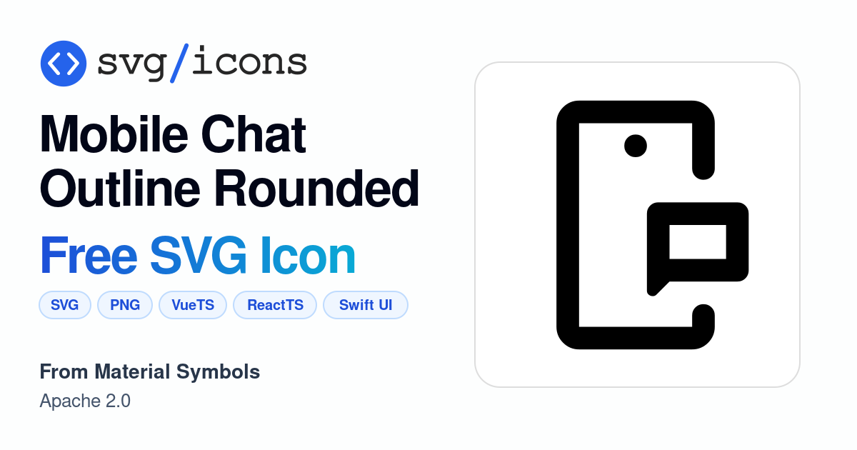 Mobile-chat-outline-rounded SVG Icon - Free Mobile-chat-outline-rounded ...
