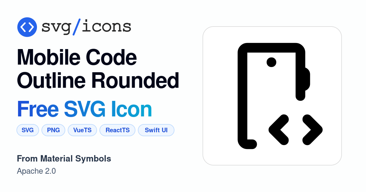 Mobile-code-outline-rounded SVG Icon - Free Mobile-code-outline-rounded ...
