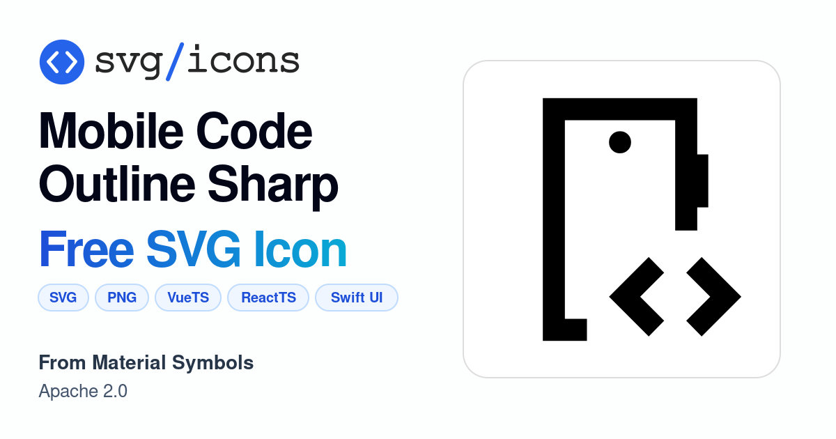 Mobile-code-outline-sharp SVG Icon - Free Mobile-code-outline-sharp PNG ...