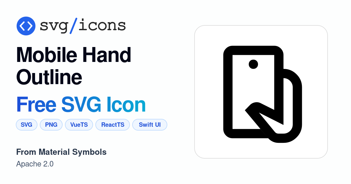 Mobile-hand-outline SVG Icon - Free Mobile-hand-outline PNG & SVG Download