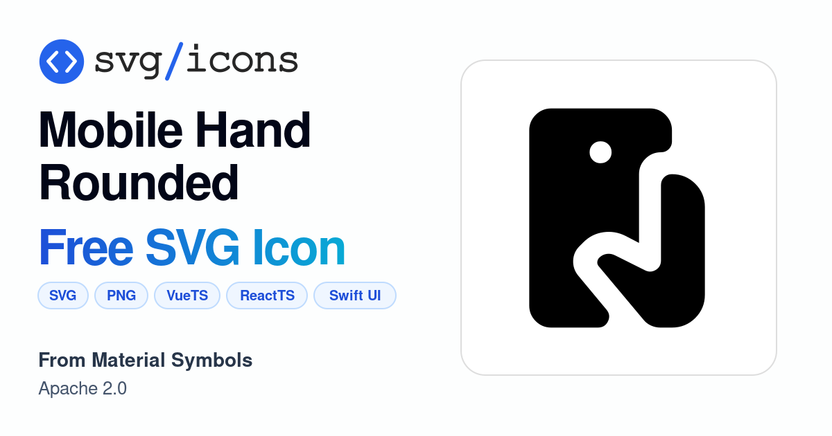 Mobile-hand-rounded SVG Icon - Free Mobile-hand-rounded PNG & SVG Download