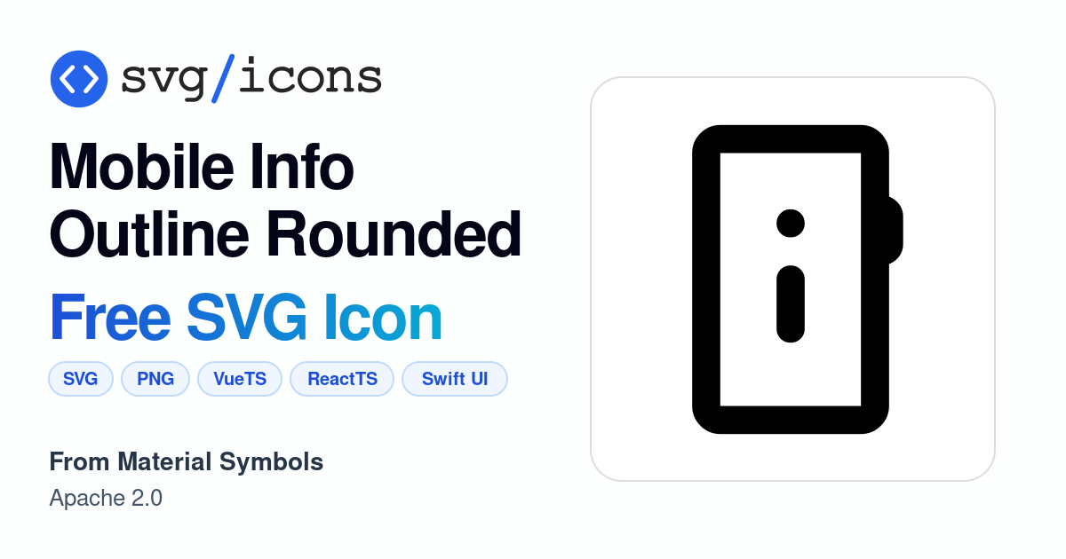 Mobile-info-outline-rounded SVG Icon - Free Mobile-info-outline-rounded ...