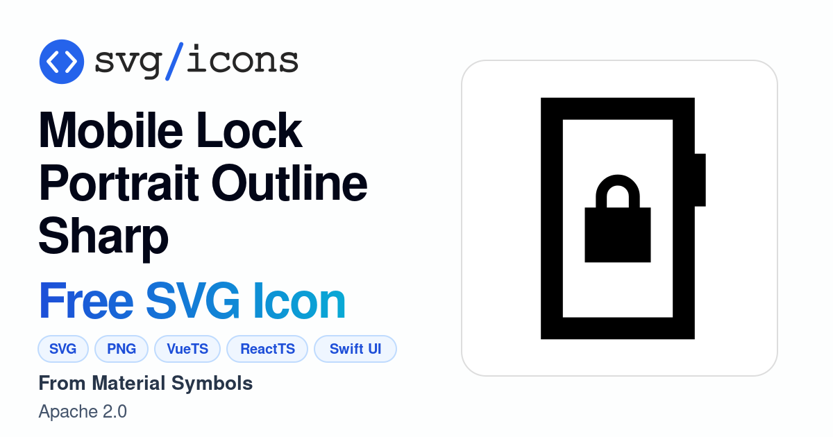 Mobile-lock-portrait-outline-sharp SVG Icon - Free Mobile-lock-portrait ...