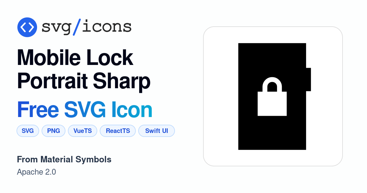 Mobile-lock-portrait-sharp SVG Icon - Free Mobile-lock-portrait-sharp ...