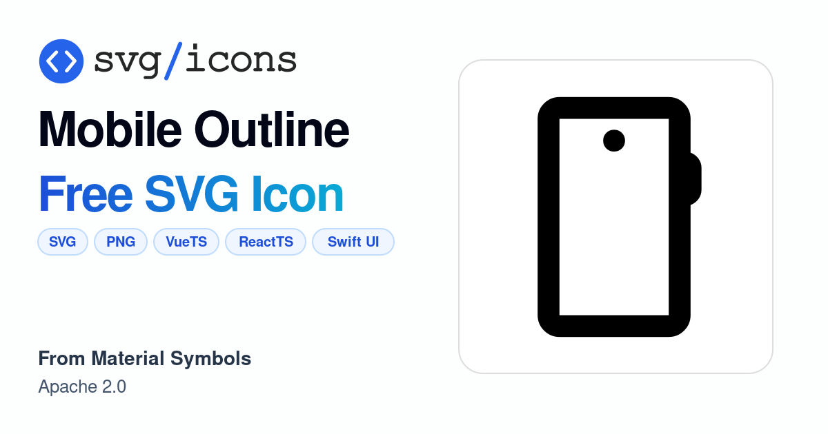 Mobile-outline SVG Icon - Free Mobile-outline PNG & SVG Download