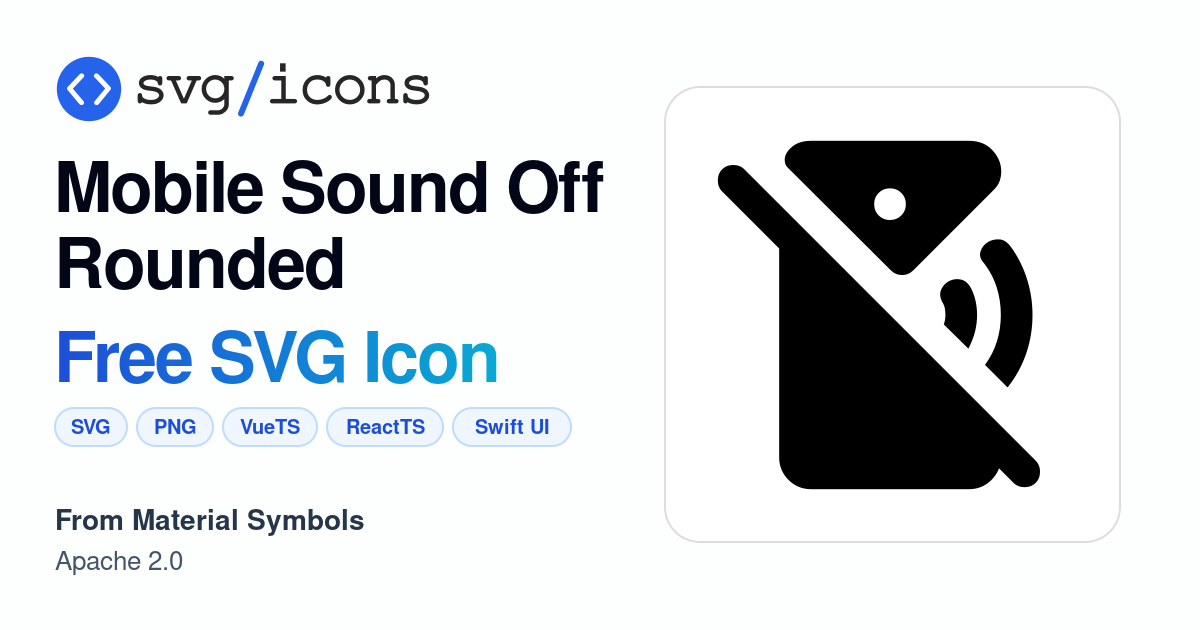 Mobile-sound-off-rounded SVG Icon - Free Mobile-sound-off-rounded PNG ...