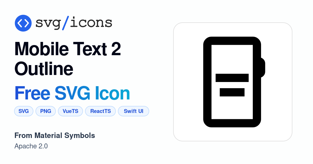 Mobile-text-2-outline SVG Icon - Free Mobile-text-2-outline PNG & SVG ...