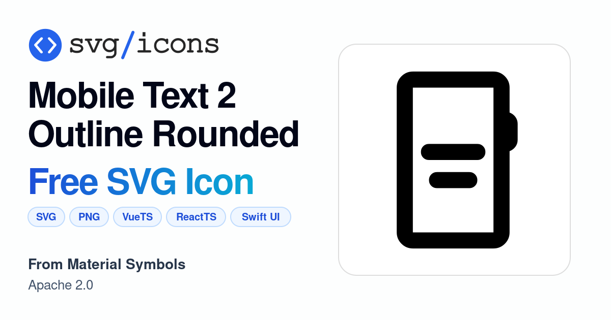 Mobile-text-2-outline-rounded SVG Icon - Free Mobile-text-2-outline ...