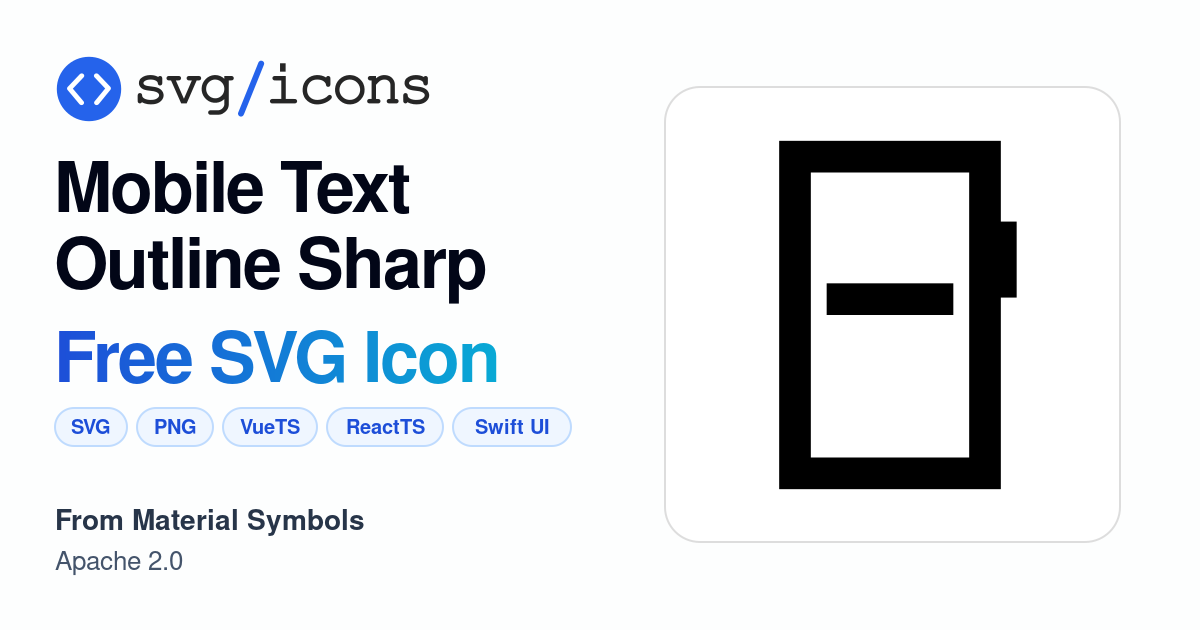 Mobile-text-outline-sharp SVG Icon - Free Mobile-text-outline-sharp PNG ...