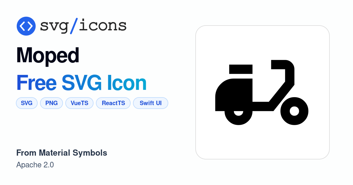 Moped SVG Icon - Free Moped PNG & SVG Download