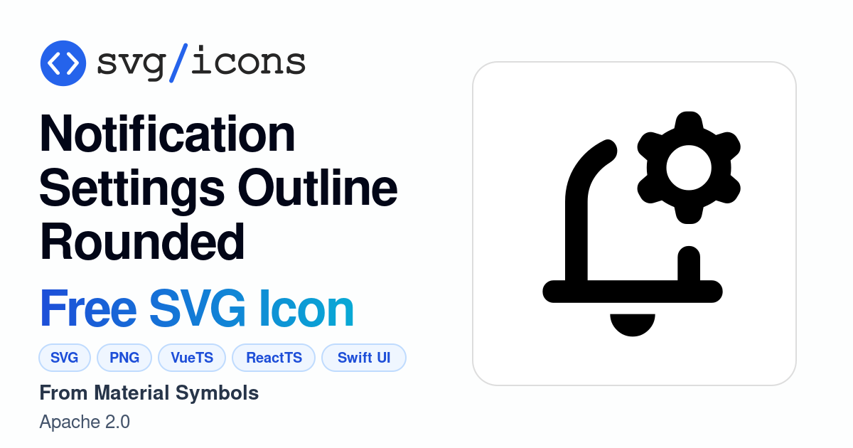 Notification-settings-outline-rounded SVG Icon - Free Notification ...