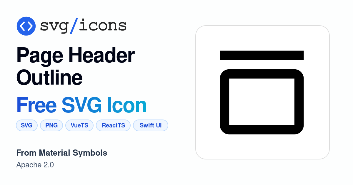 Page-header-outline SVG Icon - Free Page-header-outline PNG & SVG Download