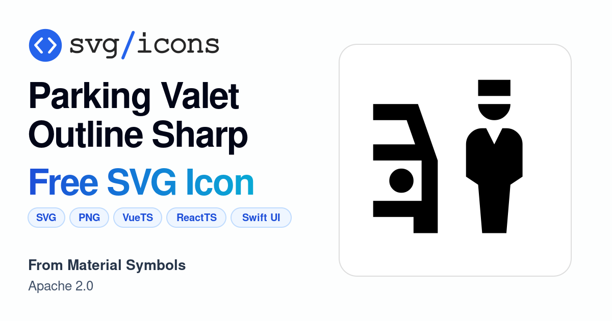 Parking-valet-outline-sharp SVG Icon - Free Parking-valet-outline-sharp ...