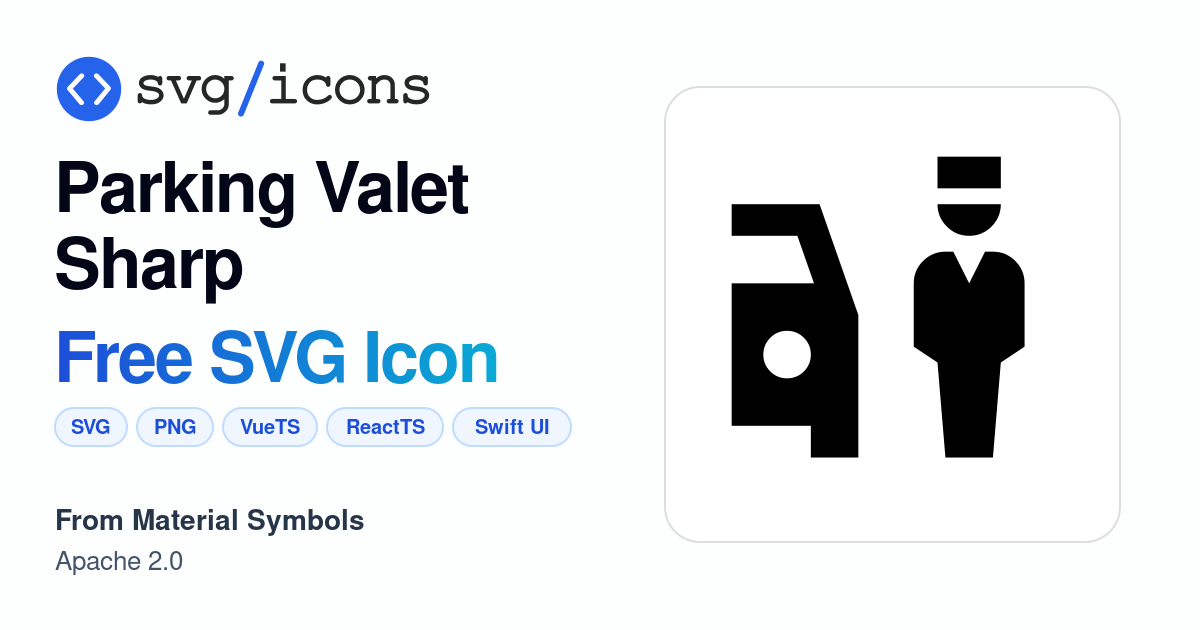 Parking-valet-sharp SVG Icon - Free Parking-valet-sharp PNG & SVG Download