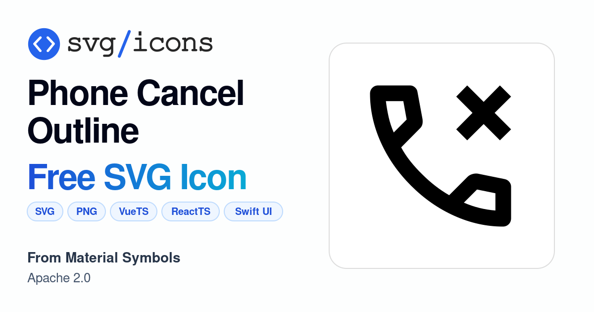 Phone-cancel-outline SVG Icon - Free Phone-cancel-outline PNG & SVG ...