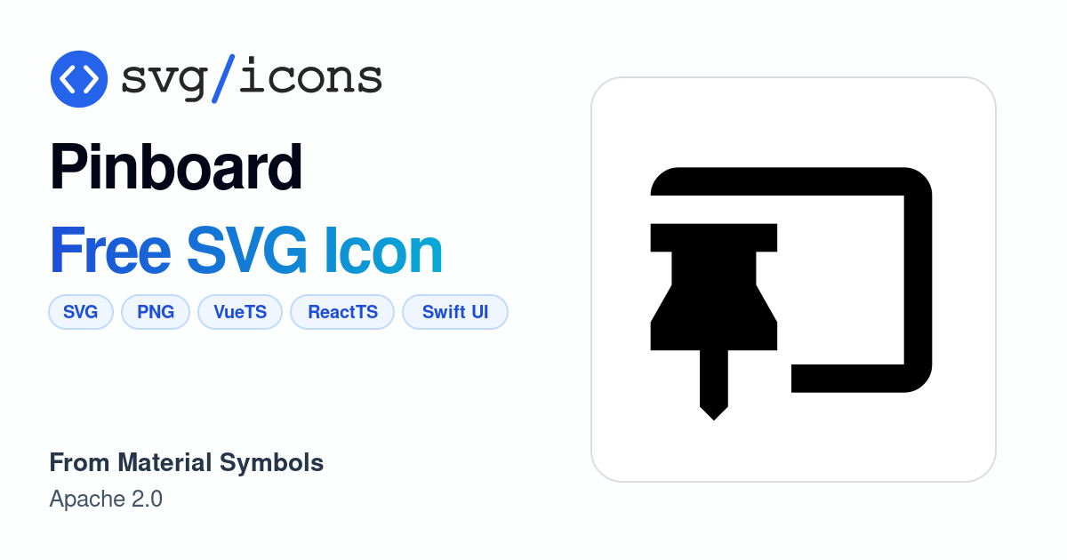 Pinboard SVG Icon - Free Pinboard PNG & SVG Download