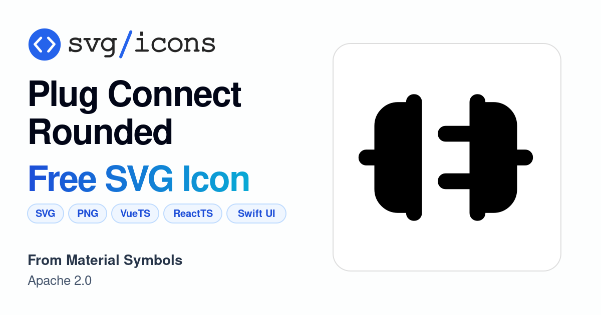 Plug-connect-rounded SVG Icon - Free Plug-connect-rounded PNG & SVG ...