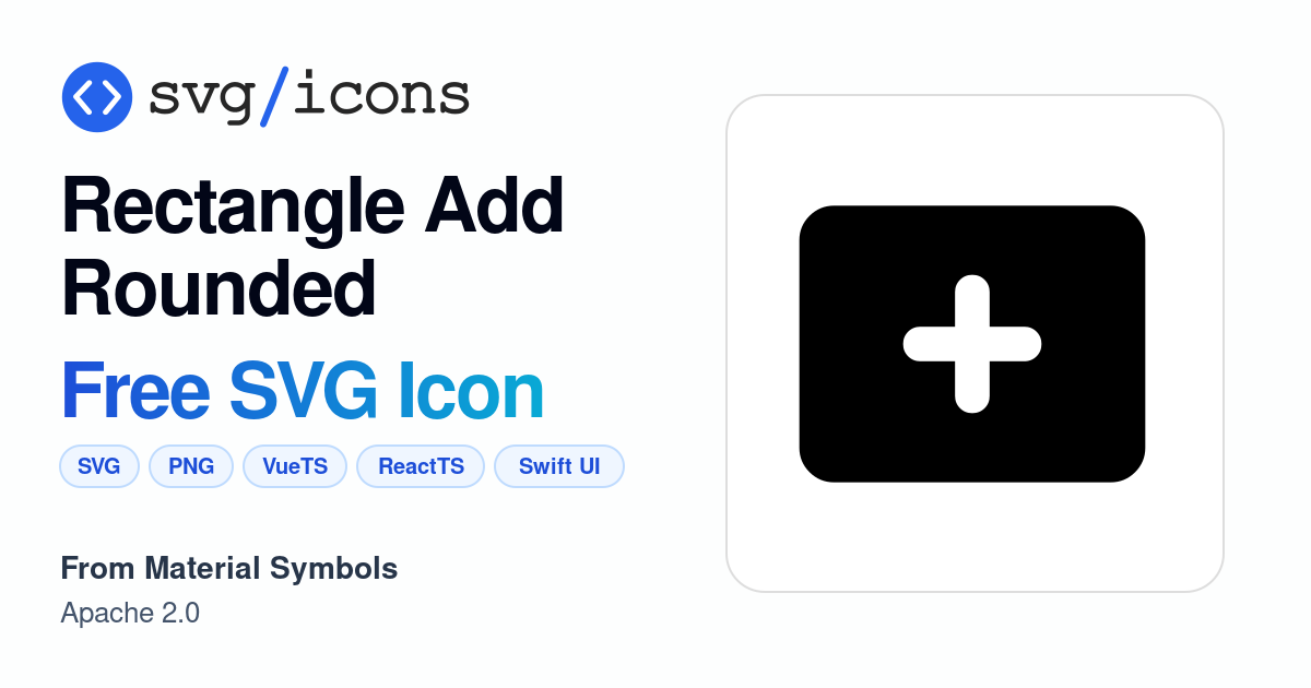 Rectangle-add-rounded SVG Icon - Free Rectangle-add-rounded PNG & SVG ...