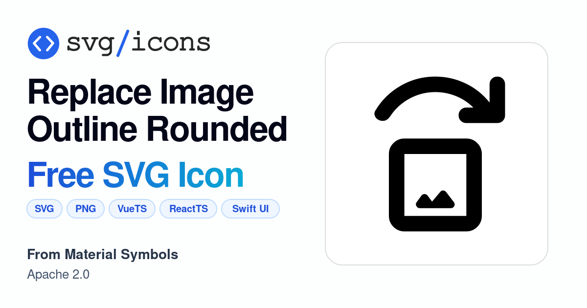 Replace-image-outline-rounded SVG Icon - Free Replace-image-outline ...