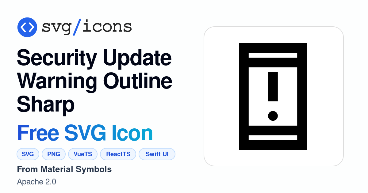 Security-update-warning-outline-sharp SVG Icon - Free Security-update ...