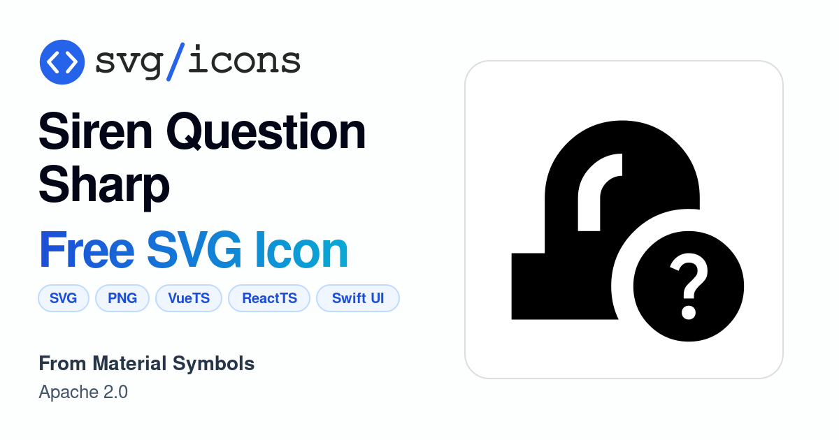 Siren-question-sharp SVG Icon - Free Siren-question-sharp PNG & SVG ...