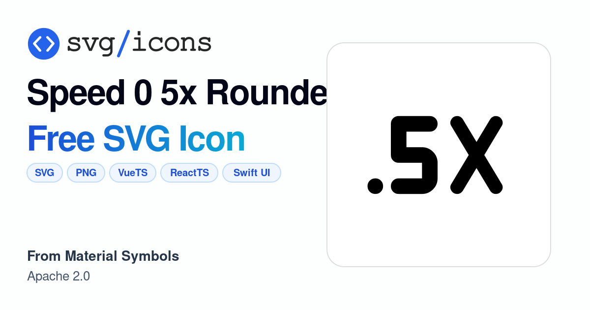 Speed-0-5x-rounded SVG Icon - Free Speed-0-5x-rounded PNG & SVG Download