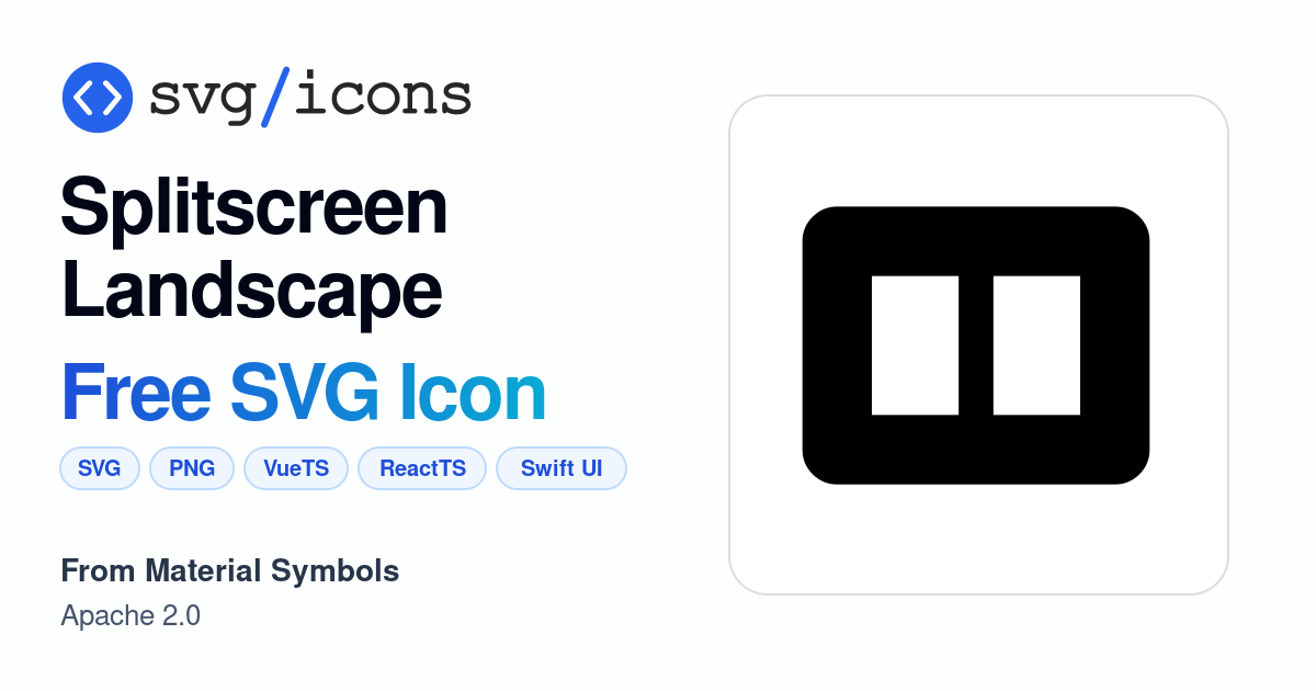 Splitscreen-landscape SVG Icon - Free Splitscreen-landscape PNG & SVG ...
