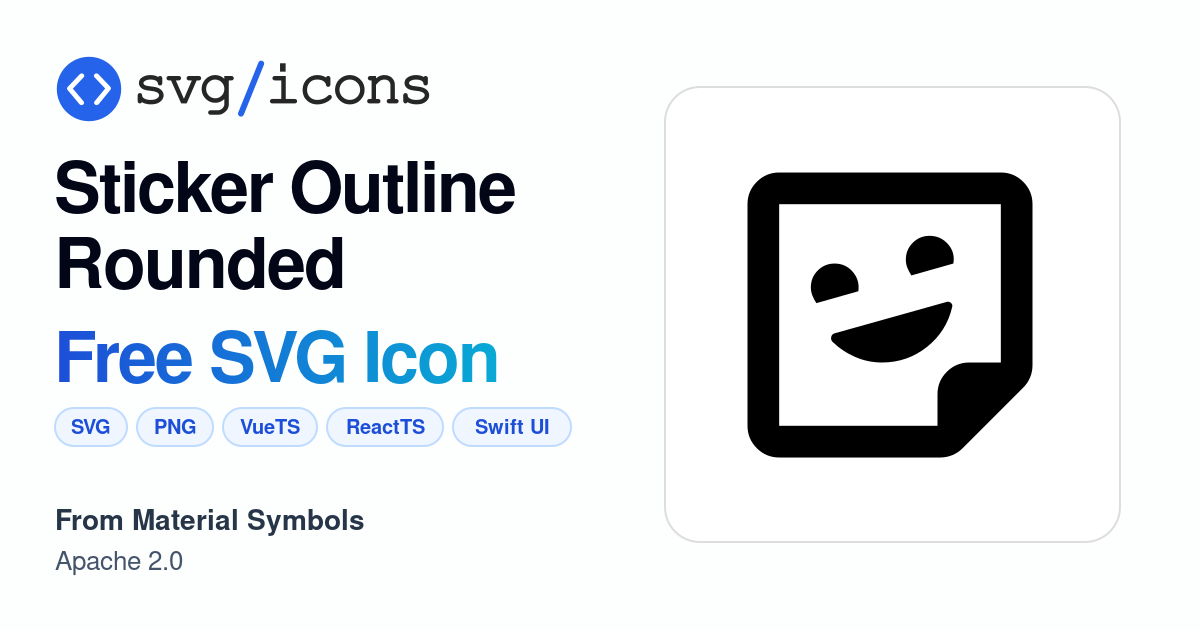 Sticker-outline-rounded SVG Icon - Free Sticker-outline-rounded PNG ...