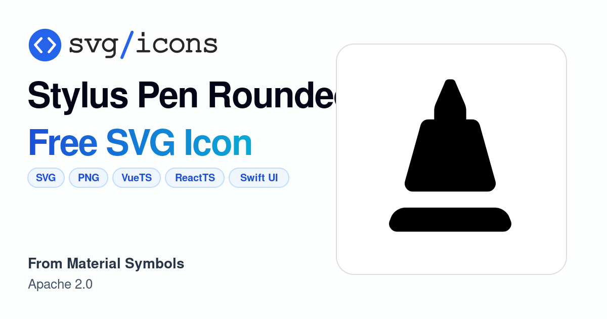 Stylus-pen-rounded SVG Icon - Free Stylus-pen-rounded PNG & SVG Download