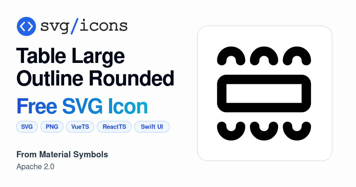Table-large-outline-rounded SVG Icon - Free Table-large-outline-rounded ...