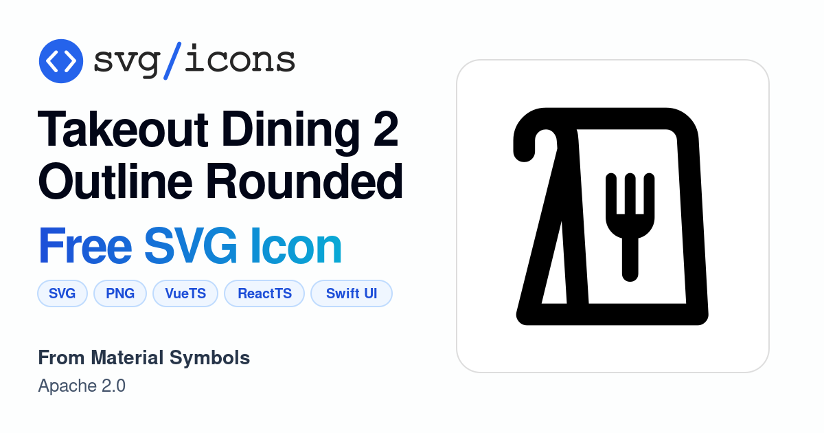 Takeout-dining-2-outline-rounded SVG Icon - Free Takeout-dining-2 ...