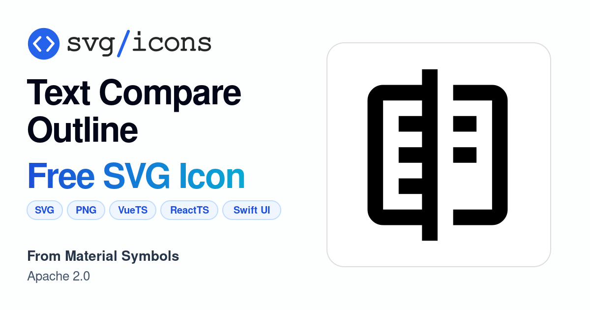 Text-compare-outline SVG Icon - Free Text-compare-outline PNG & SVG ...