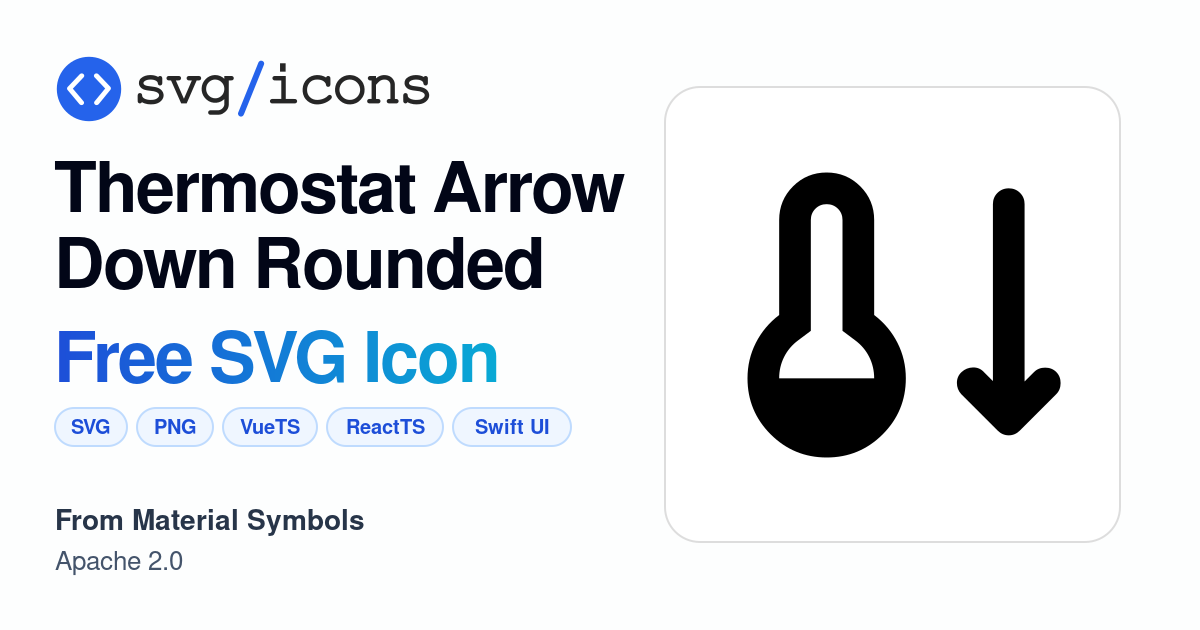 Thermostat-arrow-down-rounded SVG Icon - Free Thermostat-arrow-down ...