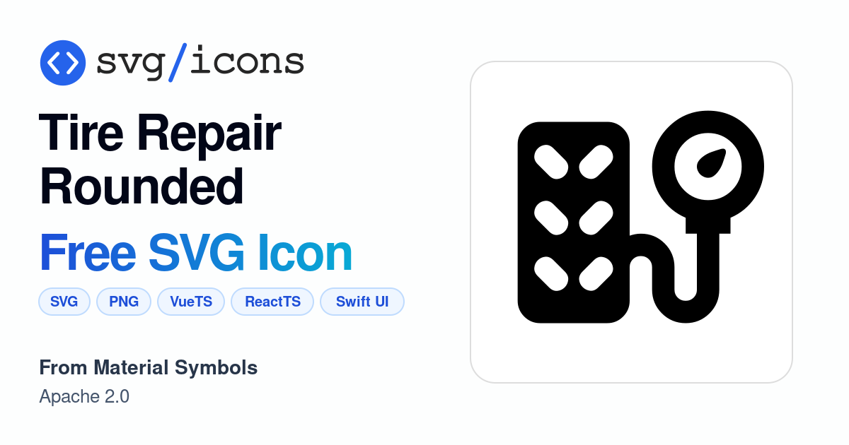 Tire-repair-rounded SVG Icon - Free Tire-repair-rounded PNG & SVG Download