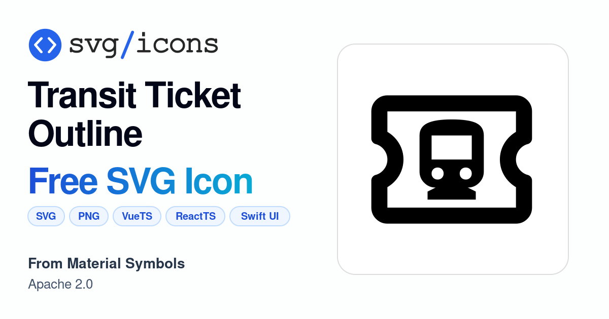 Transit-ticket-outline SVG Icon - Free Transit-ticket-outline PNG & SVG ...