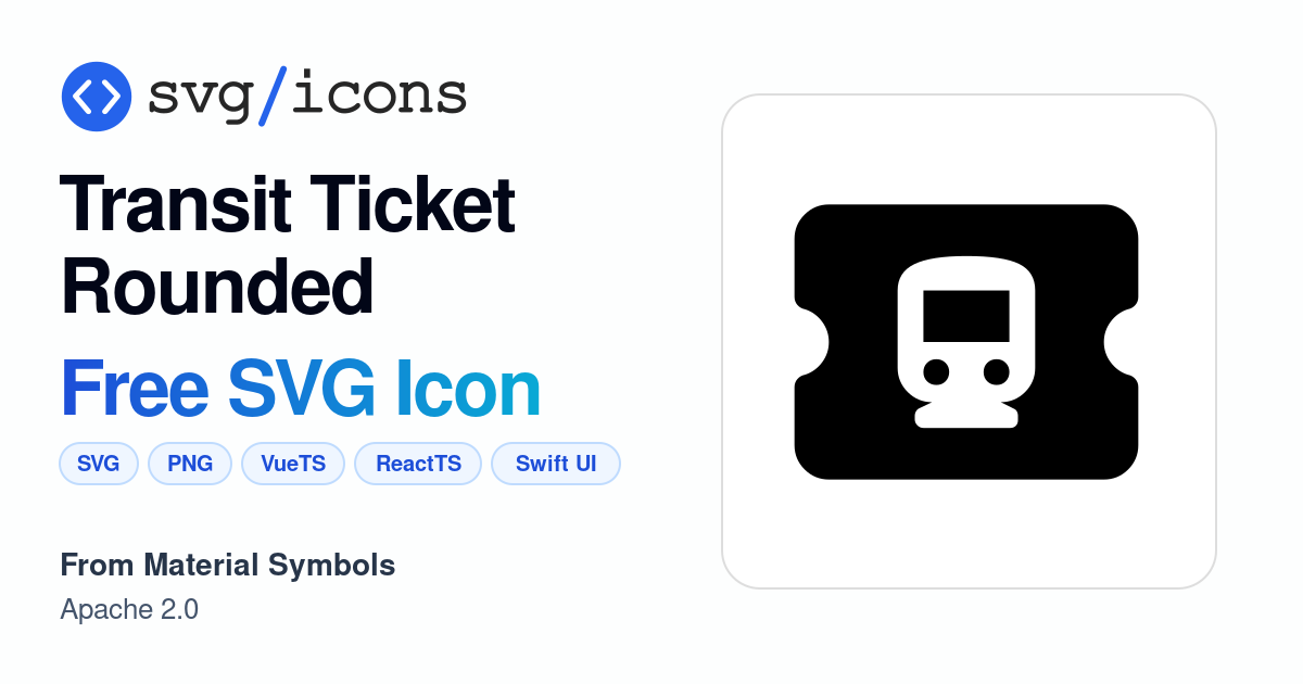 Transit-ticket-rounded SVG Icon - Free Transit-ticket-rounded PNG & SVG ...
