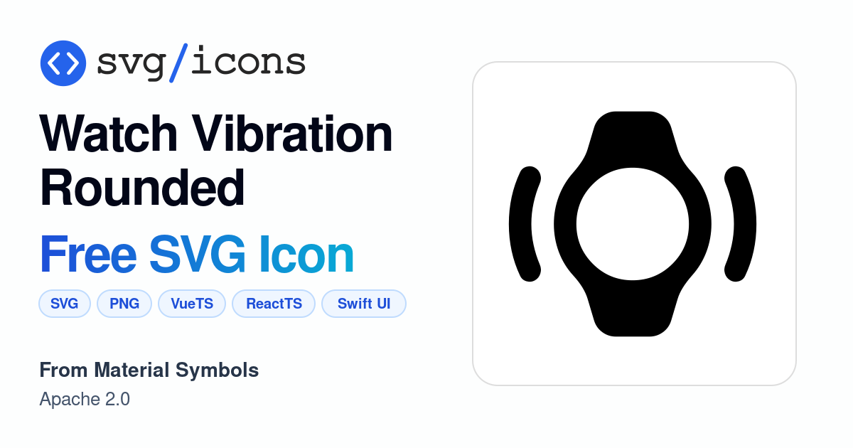 Watch-vibration-rounded SVG Icon - Free Watch-vibration-rounded PNG ...
