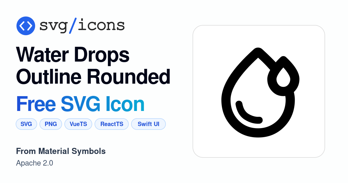 Water-drops-outline-rounded SVG Icon - Free Water-drops-outline-rounded ...