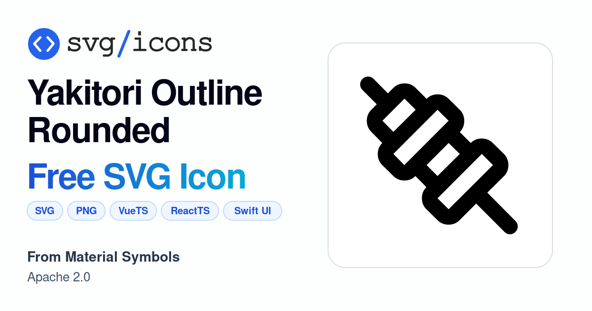 Yakitori-outline-rounded SVG Icon - Free Yakitori-outline-rounded PNG ...