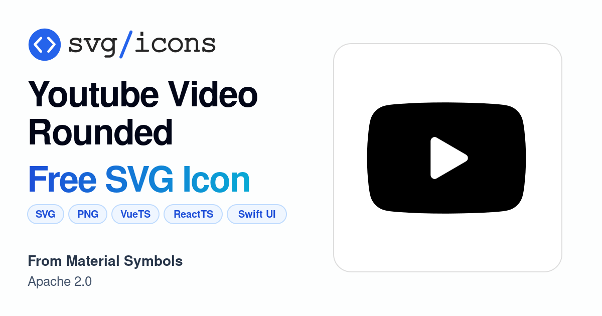 Youtube-video-rounded SVG Icon - Free Youtube-video-rounded PNG & SVG ...
