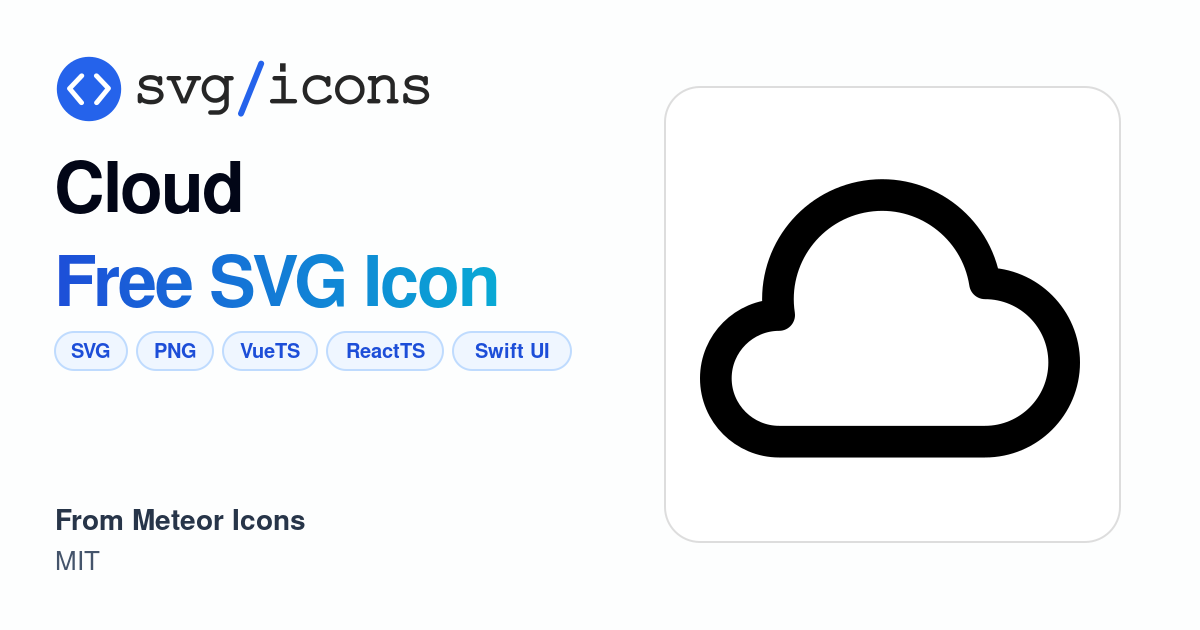 Cloud SVG Icon - Free Cloud PNG & SVG Download
